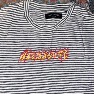 Allsaints striped tee size medium
